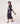 Giacca corta in pelle con zip - Blu notte