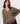 Maglione oversize in cashmere con scollo a V - Havana Brown