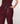 Cintura a maglie in pelle - Rosso Bordeaux