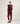 Cintura a maglie in pelle - Rosso Bordeaux