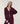 Cintura a maglie in pelle - Rosso Bordeaux