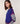 Maglia girocollo color block in lana merino - Blu Oltremare