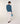 High-neck merino wool sweater - Denim Blue