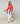 Merino wool round neck sweater - Orange Corail