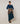 Round neck merino wool sweater - Petrol Blue