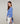 Pull col rond tricolore en laine mérinos - Bleu Horizon